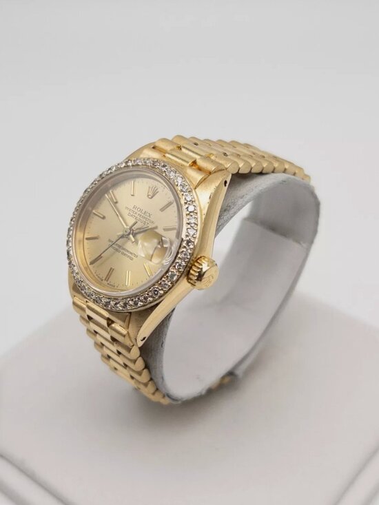 WOW!! Rolex Ladies PRESIDENT Factory 1CT+ Diamond Dial Yellow Gold main image 3